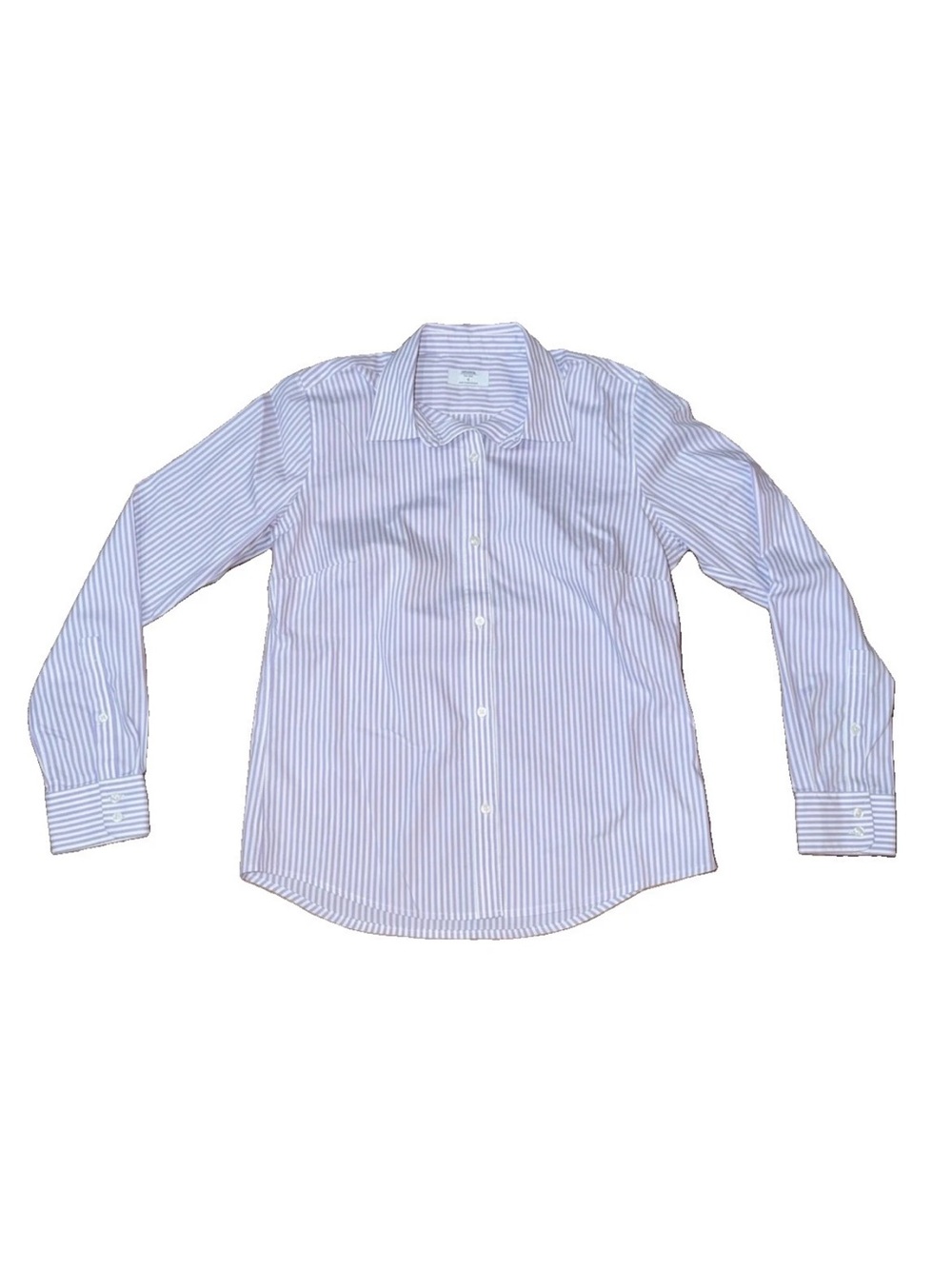 UNTUCKit For Her Purple White Striped Long Sleeve Button Down Shirt Women Size 4